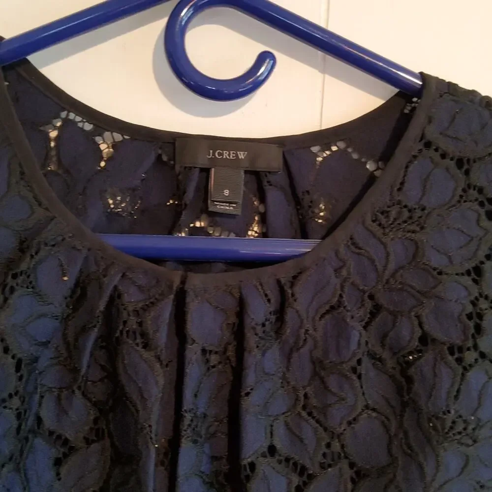 J. Crew Cap-Sleeve Floral Lace Top
